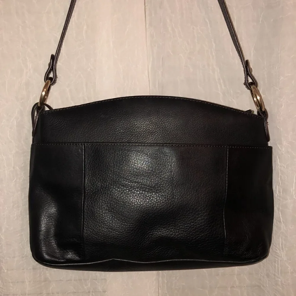 Etienne Aigner Genuine Leather Black Hobo Bag